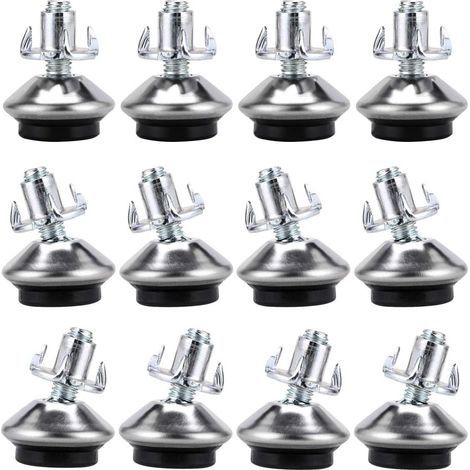 Pieds de nivellement pivotants réglables M6 – Lot de 12 – Hauteur réglable 0,5'' à 0,8'' – Base pivotante pour surfaces inégales (1/5)