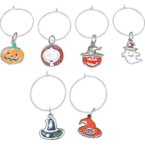 6-teiliges Set Weinkelch-Anhänger für Halloween-Dekorationen (1/3)