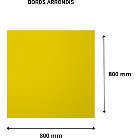 Plaque verre acrylique miroir or 3 mm - 80 x 80 cm (800 x 800 mm) - Verre synthétique - Bord arrondis - Plexiglass (1/5)