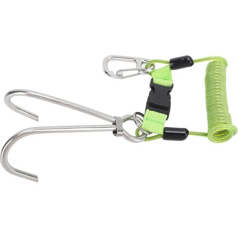 Mousqueton de plongée à ressort en acier inoxydable avec mousqueton double et boucle à dégagement rapide, accessoire de plongée vert (1/5)