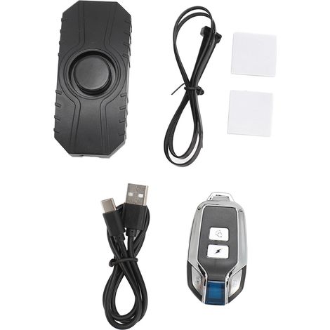 Alarme de vélo avec télécommande 113 dB Capteur de mouvement de vibration super fort Système de sécurité étanche pour tricycle électrique scooters motorisés