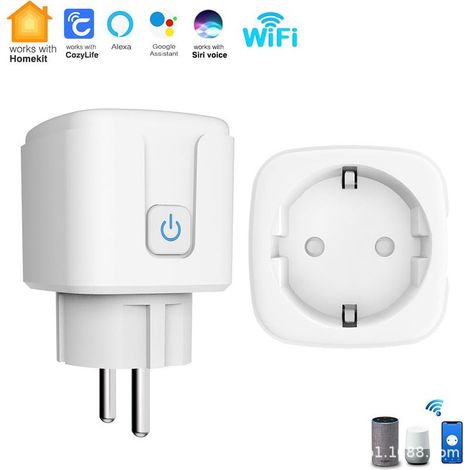 Prise connectée HomeKit compatible avec HomeKit, commande vocale Siri, fonction minuterie, format UE, 16 A (1/5)