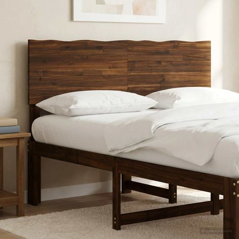 vidaXL Tête de lit en bois brut ROSTOCK Marron foncé 120 cm (1/5)