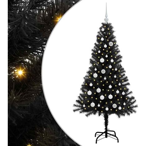 Sapin de Noël，Arbre de Noël avec 150 LED avec support Noir 150 cm PVC CFW98436 (1/5)