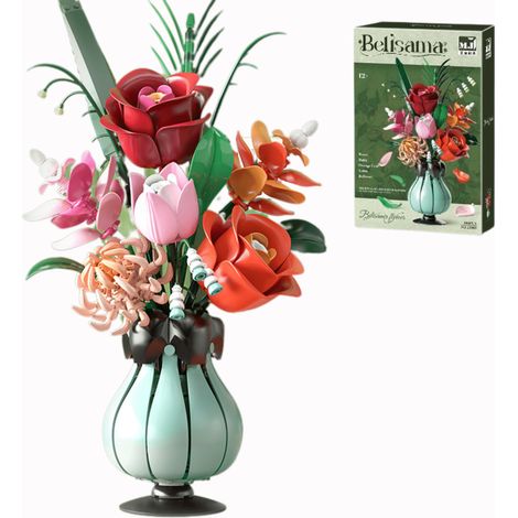 Belisama-Blumenstrauß in einer Vase - Blumenblöcke MJI 13069 MOC 566 Stück. (1/5)