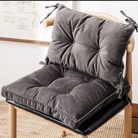 Coussins de Chaise avec Dossier, 1 Lot de 2: Coussin d\'assise 43 x 43 cm et Coussin Dossier 43 x 30 cm, Gris 2