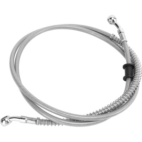 Durite de frein moto 150 cm / 59,1 pouces, acier argenté, isolation thermique PVC, accessoire universel pour moto (1/5)