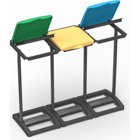 Portasacco-Portarifiuti Tris per raccolta differenziata 97x36xH80 cm