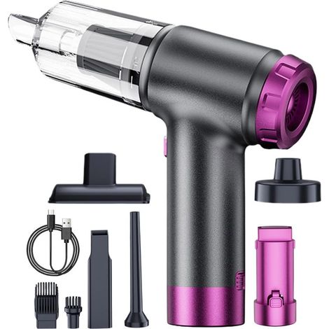 Aspirapolvere Portatile senza fili 6000Pa Soffiatore 4en1 Aspirapolvere Auto ad Alto Vuoto e aspiratore per Auto Camion Sedile Cruscotto Tastiera del PC Pulizia Ufficio Pet Mobili per la Casa (1/5)