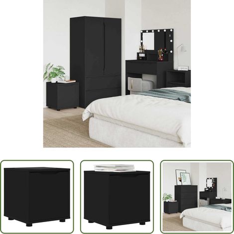 vidaXL Meuble de salle de bain noir - Cabinet de salle de bain Noir 40,5 x 40 x 44 cm (1/5)