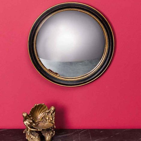 Miroir convexe noir doré 27x3x27cm (1/4)