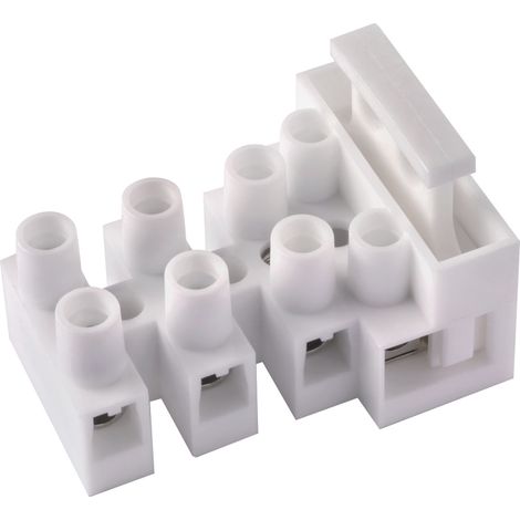 Morsettiera mammut, con portafusibile 5x20mm, 2,5mm², 4 poli, 300V 6,3A, bianco - Wimex 6030184