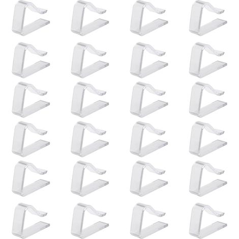 Lot de 24 pinces à nappe en plastique - Pinces de fixation pour l'extérieur - Pinces de protection pour tables épaisses, tables de jardin, camping, pique-nique