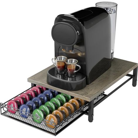 Coffee Pod Drawer Holder for Tassimo Capsule 35pcs for Nespresso® OriginalLine Pods Drawer Coffee Machine Storage Organizer Stand Sliding for Kitchen Countertop (Beige) (1/5)