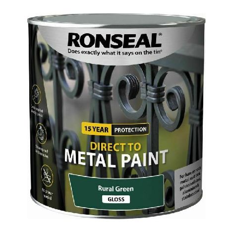 Ronseal 15 Year Direct To Metal Paint - Gloss - Rural Green - 2.5 Litre