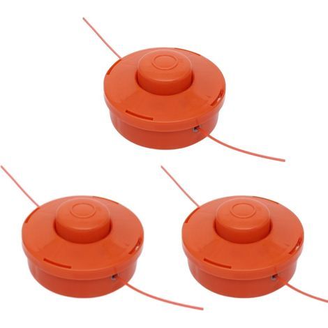 Universal Brushcutter Heads M10 x 1.25, for Garden Petrol Brushcutters (3 Pieces) - Orange