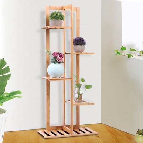 Étagère à plusieurs niveaux pour pots de fleurs, idéale pour balcon, salon, jardin et terrasse. (1/5)