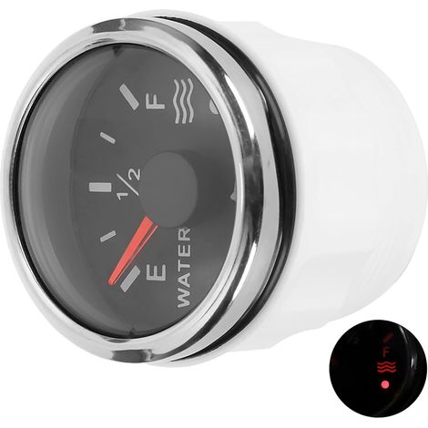 52mm/2in Jauge de niveau d'eau,jauge carburant alarme intelligente 9-30V DC pour bateau marin RV 0-190ohm capteur européen[Noir] (1/5)