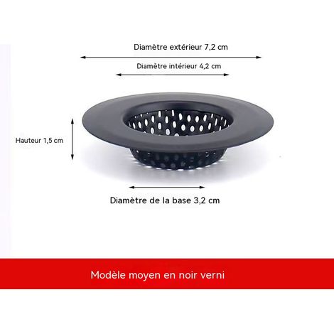 Diamètre extérieur 7,2 cm, convient aux lavabos et éviers de buanderie classiques. Filtre les résidus alimentaires et les déchets du quotidien, assurant un écoulement fluide sans stagnation d'eau.-Noi (1/5)