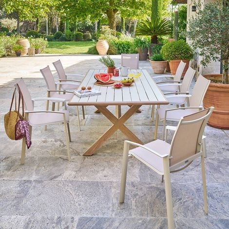 Table de jardin 8 places Axiome argile - Hespéride