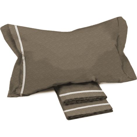 Draps Double Coton MAXI Tex Family - Design Moderne « Time » Couleur Beige (1/5)
