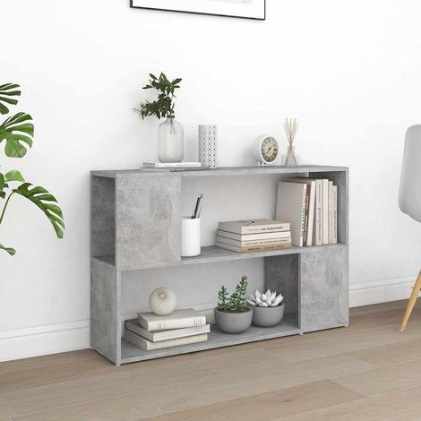 Bibliothèque Étagère de Rangement - pour Bureau Salon Chambre Cuisine Gris béton 100x24x63 cm Aggloméré BV679754 - BonneVie (1/5)