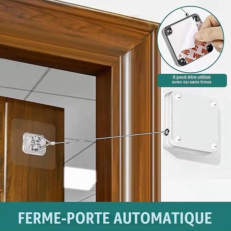 Automatic Door Closer Automatic Sensor Door Closer White Stainless Steel Wood and Metal Doors (1/4)