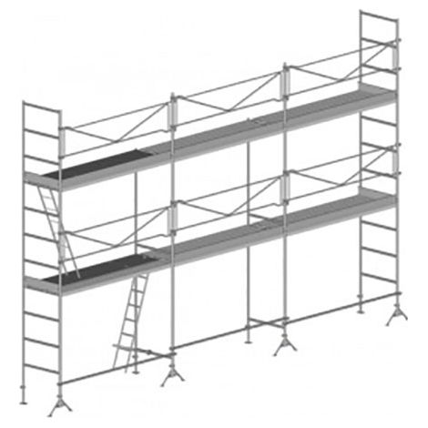 Gerüst 60m² - Nur die Struktur + Geländer - DCM60-S (1/5)