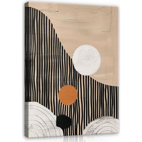 tableau boho abstrait marron sur toile Murale pour chambre salon 40x30 (1/3)