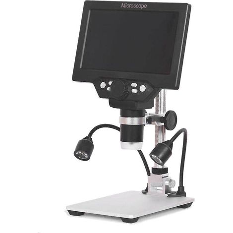 G1200 Digitalmikroskop, 7-Zoll-Farbdisplay, große Basis, LCD-Anzeige, 12 MP, 1-1200-fache Vergrößerung, kontinuierliches AM