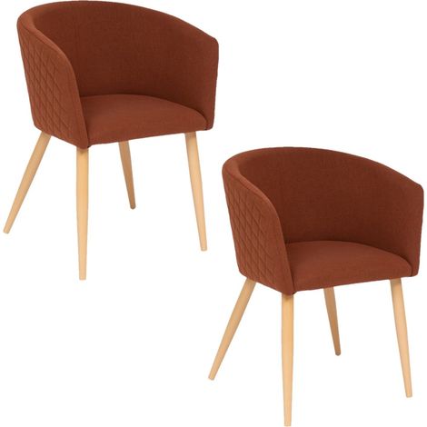 Lot de 2 fauteuils à diner en velours avec pieds clairs MARLO (1/5)