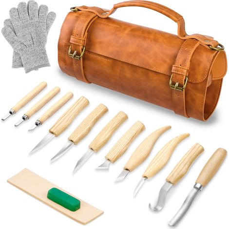 Deluxe Whittling Wood Carving Knife Kit, Wood Carving Knife Set, Beginner Wood Carving Kit, Wood Carving Knife, White