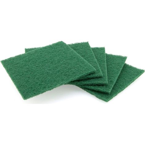 Lot de 5 éponges à récurer en fibres abrasives 15x13,5x0,5 cm