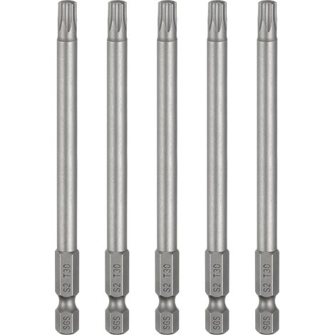 5Pcs Embout Tournevis T30 Torx Sans Trou Anti-Sabotage 6 Pointes (1/5)