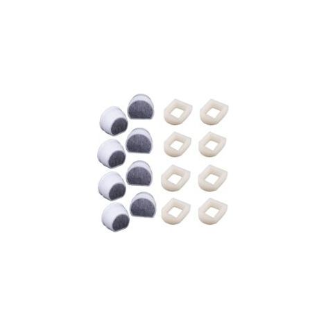 Lot de 16 pré-filtres en mousse et filtres à charbon compatibles avec les fontaines PetSafe Drinkwell INOX 360 Avalon Pagoda Ocean View et les filtres de fontaine Sedona et de fontaine pour chat (1/5)