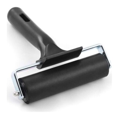 Rouleau encreur, Rouleau de Caoutchouc Brayer pour Impression, Papier Peint, Encre linogravure, 10 cm (1/4)