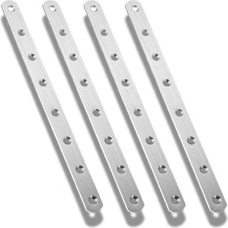 Pcs Pattes D'assemblage en Inox, 295 x 19mm Supports de Fixation Droits Plats Plaques Métalliques, Connecteur Equerre Plate Fixation Inox (1/5)