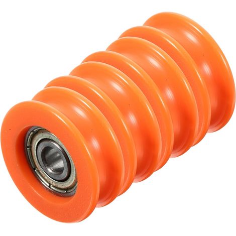 4 pièces Lot de Poulies à Roulement U Plastique pour Porte Coulissante Roues de Guidage Résistantes et Usure Accessoires de Remplacement pour Portails et Meubles Dimensions (1/5)