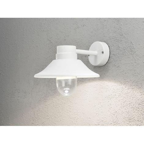 LED Außenwandleuchte VEGA Aluminium Weiß & Klarglas, Höhe 26,5cm (1/5)