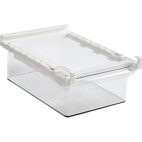 Bac de rangement tiroir frigo PET transparent coulissant pour œufs fruits légumes boissons (1/4)
