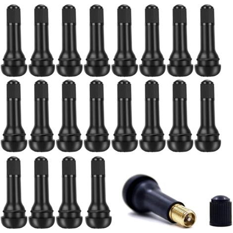 Pneu Voiture TR414 100 Pièces Valve Tubeless Valve Auto de Caoutchouc Valves en Caoutchouc Snap-in Jantes pour Voiture Moto Bicyclettes Noir (1/5)