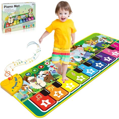 Tapis Piano Bebe - 10 Sons Animaux - Tissu Doux - Enregistrement Musical - Eveil 1-2 Ans - 110x43cm (1/5)