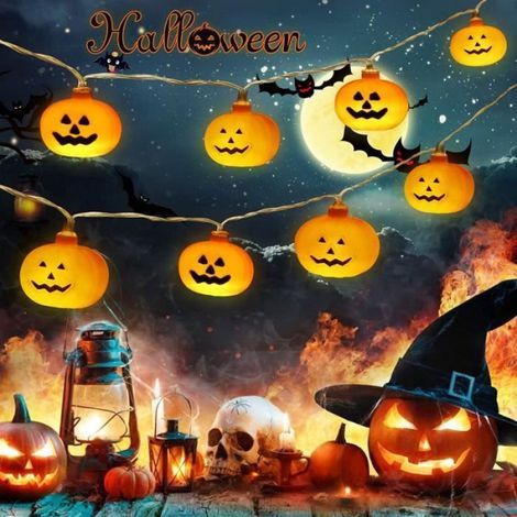 Guirlande Lumineuse - - Citrouille d'Halloween - 3M - 20 LED - Plastique (1/4)