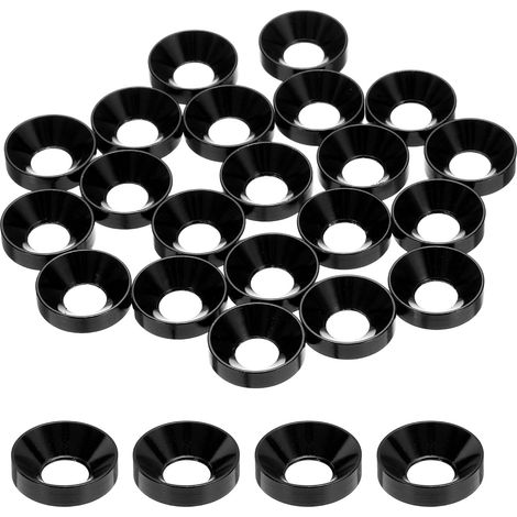 20 Pièces Rondelles à Tête Fraisée, Rondelles de Tasse M6 x 13.8 mm, Rondelle Fraisée, Rondelle Boulon En Aluminium Pour vis à tête, tige filetée, Accessoires Mécaniques, Noir (1/5)