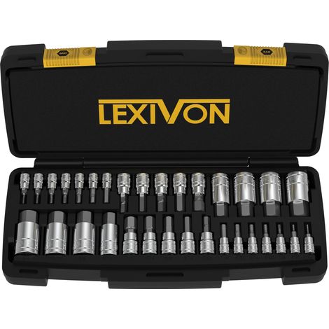 LEXIVON Set Chiavi Esagonali, Kit Chiavi Esagonali Metriche e SAE, Inserti per Avvitatore a Batteria, per Milwaukee, Makita, Chiave Dinamometrica e Chiavi a Cricchetto, 32 Pezzi (LX-144) (1/5)
