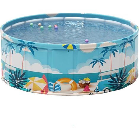 Piscine Pliable 160 cm sans Installation – Grande Bassin de Baignade Non Gonflable pour Extérieur, Jardin et Plage – Livraison Rapide