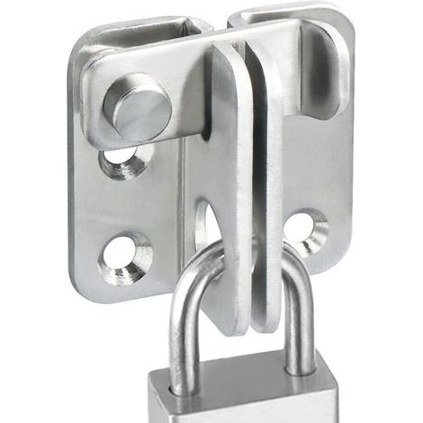 Serrure de porte extérieure , serrure de porte intérieure (avec vis) , convient pour fenêtres , armoires et jardins , serrure de porte coulissante (finition argent en acier inoxydable) (1/4)