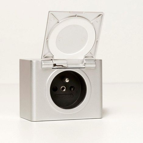 Nemo Spring boîte de commutation combinée avec prise ip44 gris (1/2)