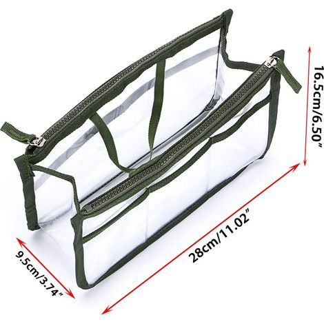 Organisateur de sac à main transparent en PVC avec 8 compartiments, trousse de voyage et de maquillage pour filles et femmes (1/4)