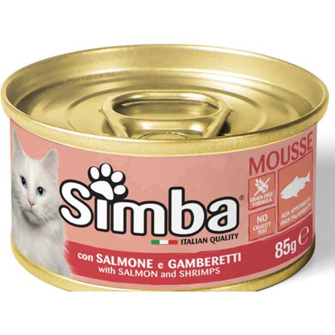 ALIMENTO PER GATTI 'MOUSSE' salmone e gamberetti - gr 85- 24 pezzi  - MONGE